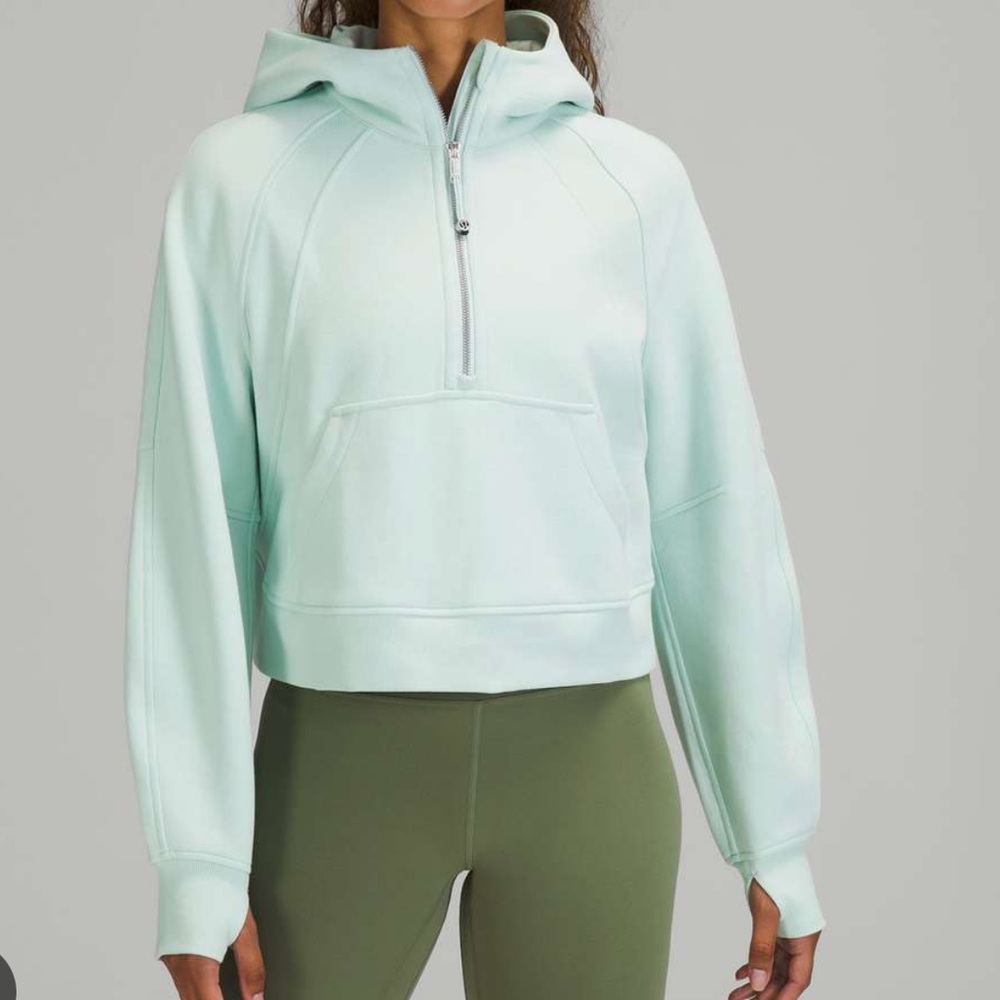 Lululemon Scuba half zip delicate mint m/l